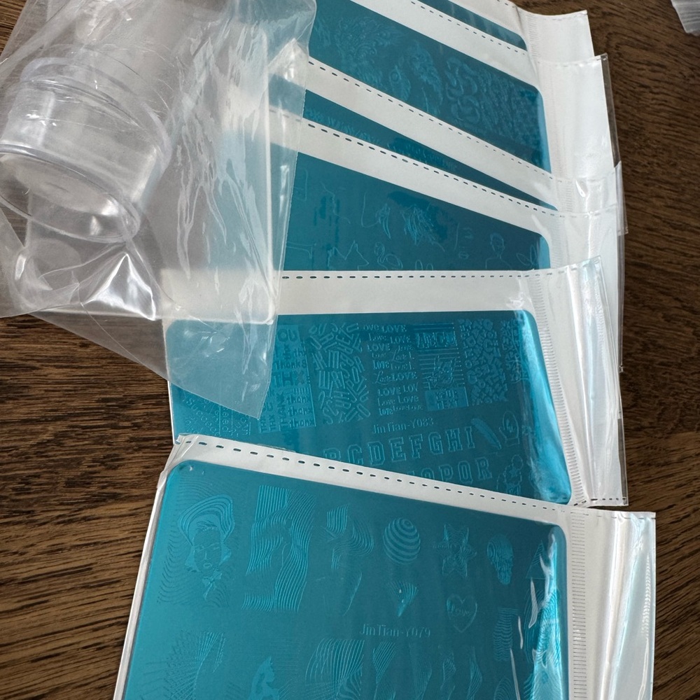 Blue Nail Art Stamping Plates Set